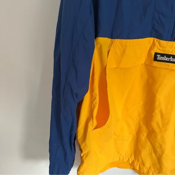 Timberland Windbreaker Anorak Blue Yellow Water Repellent XL pullover - Picture 5 of 8